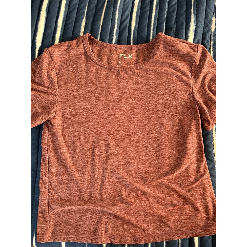 Flex cropped burgundy workout shirt